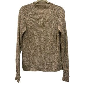Parisian Works Cotton Ribbed Mock Neck Sweater Large​​​​​​​​